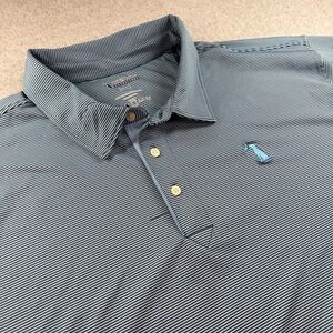 NWT Local Boy Outfitters Palms Polo Blue Striped Embroidered Logo 3XL
